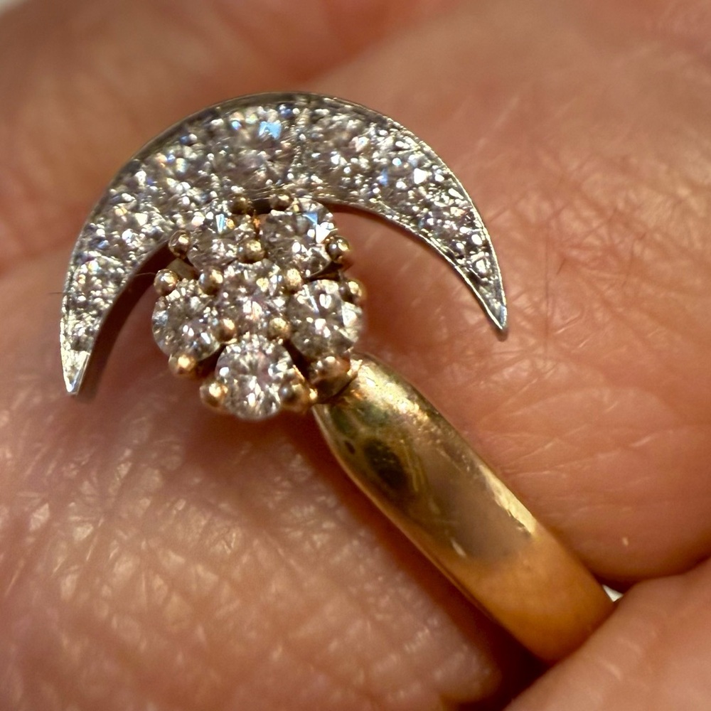RARE HTF Norman Tuefel Motion spin ring 14k. Original 1980